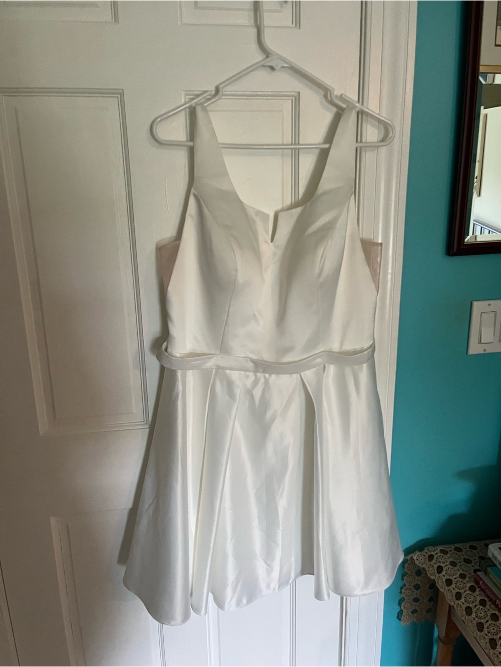 JJs House White Sleeveless Short Bridal A-Line Dress